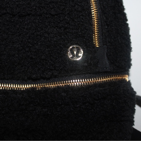 lululemon athletica Mini Black Backpack with Gold Zippers - Picture 3 of 4